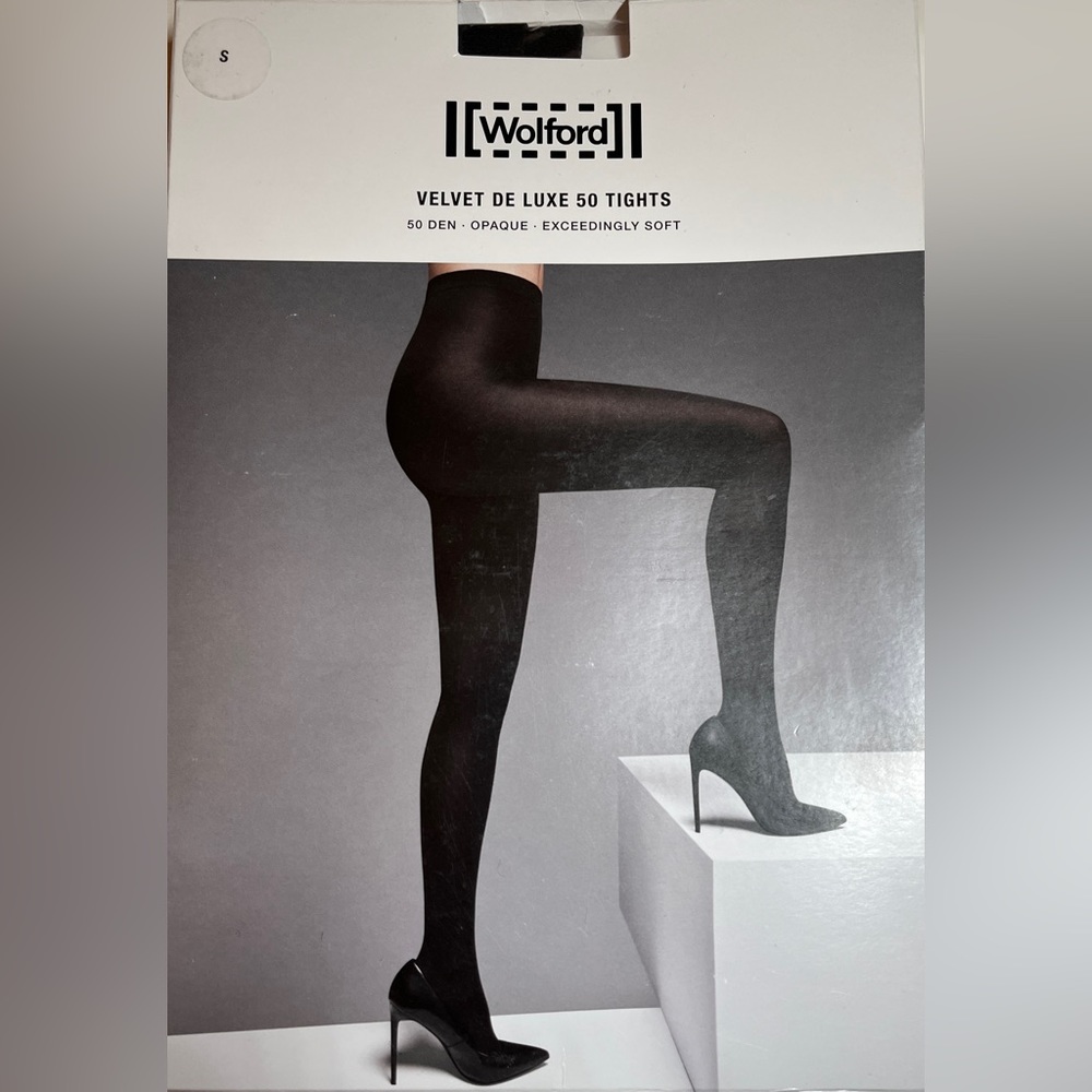 Wolford VELVET DE LUXE 50 TIGHTS Color Anthracite Size Small New In Package